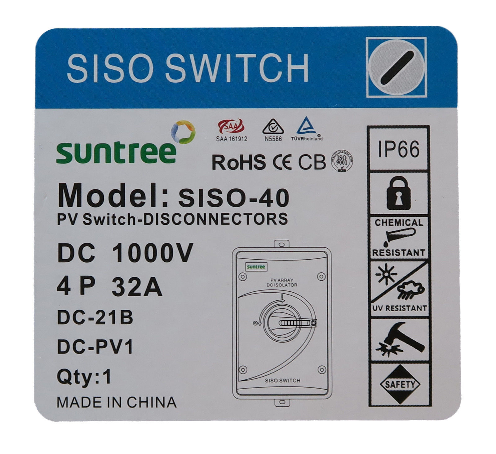 PV Switch / Schalter SISO-40