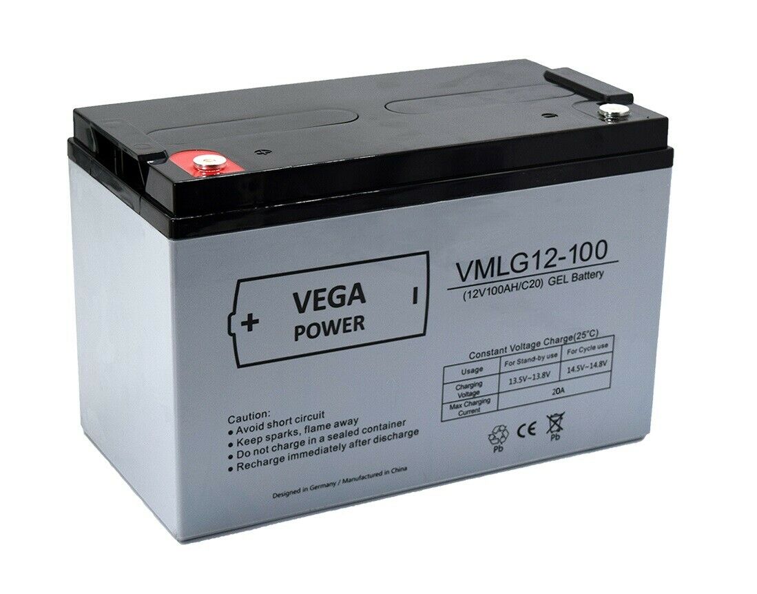 12V 100Ah C20 GEL Batterie Akku Vega Power