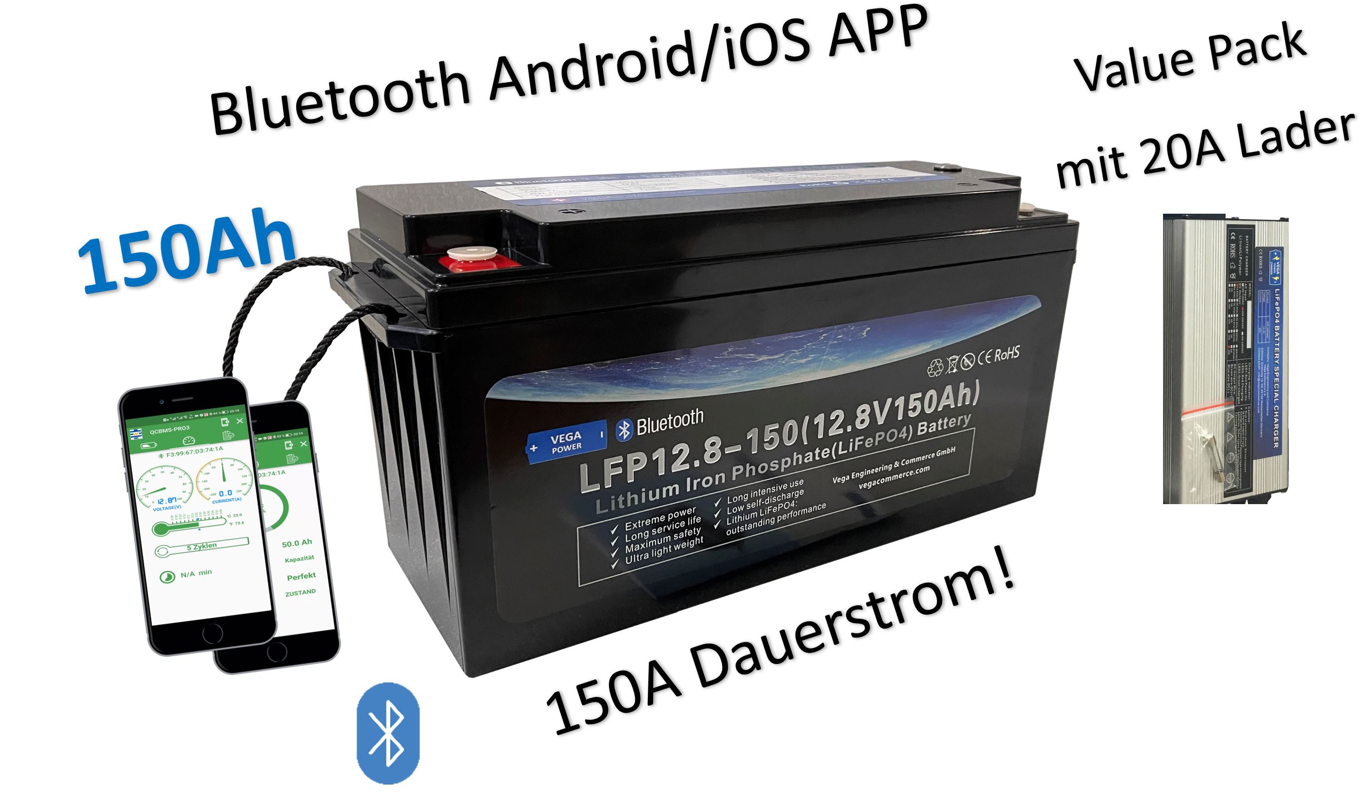 12V-150Ah-LiFePO4-Lithium Eisen Phosphat-Akku-Wohnmobil-Wagen "Starter Pack"