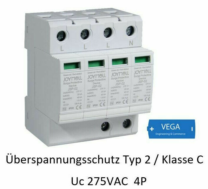 Überspannungsableiter Blitzschutz Überspannungsschutz 4p 20-40kA C II 275VAC CT-C