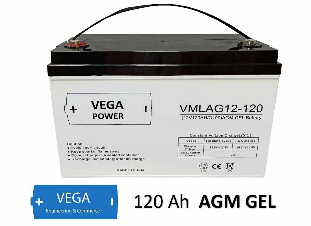 12V 120Ah AGM Batterie Akku Vega Power