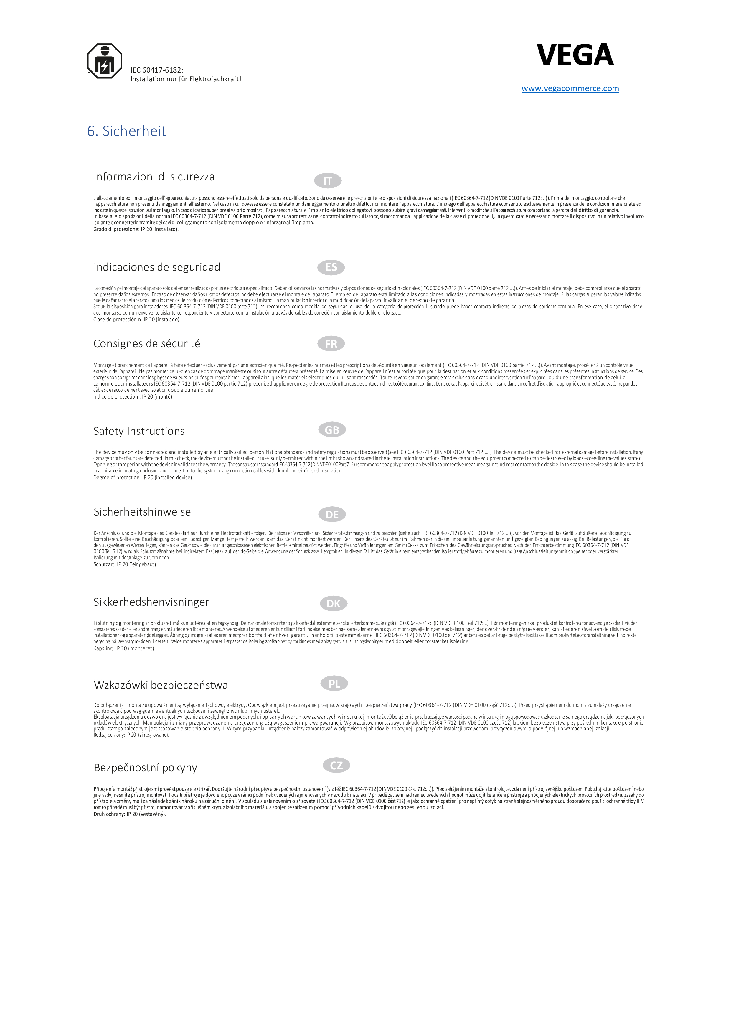 DC Leitungsschutzschalter / PV Solar  / 16A / 800 VDC / 2 Polig / Vega MCB 