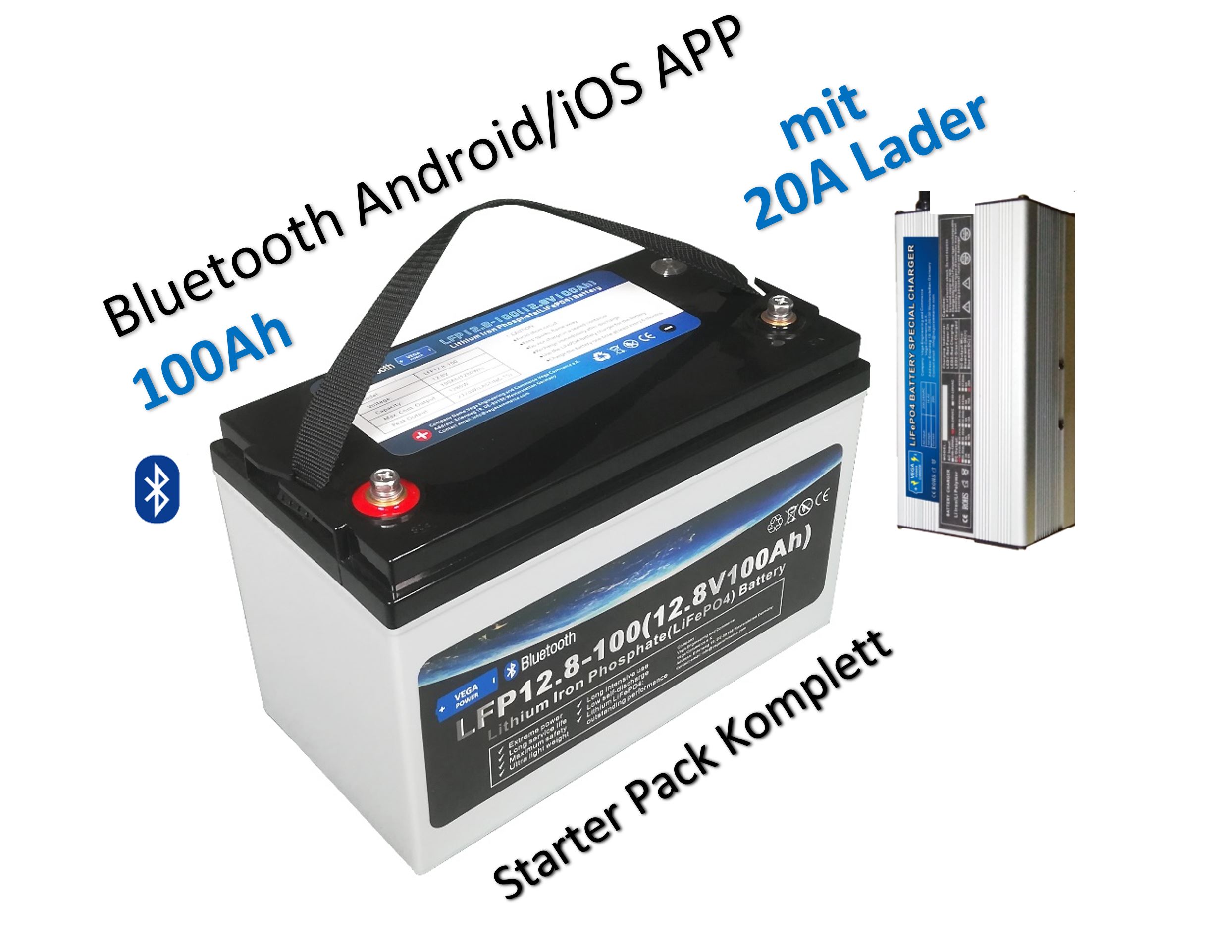 VEGA Power LFP12.8-100 LiFePO4 12.8V 100Ah Batterie AKKU