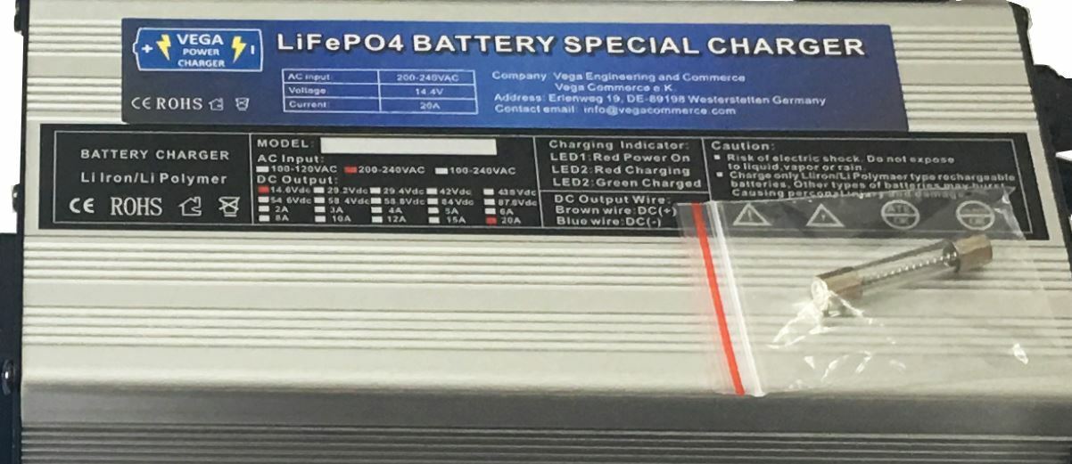 Vega Power Charger  20A 12,8V  Batterieladegerät  Lithium LiFePO4