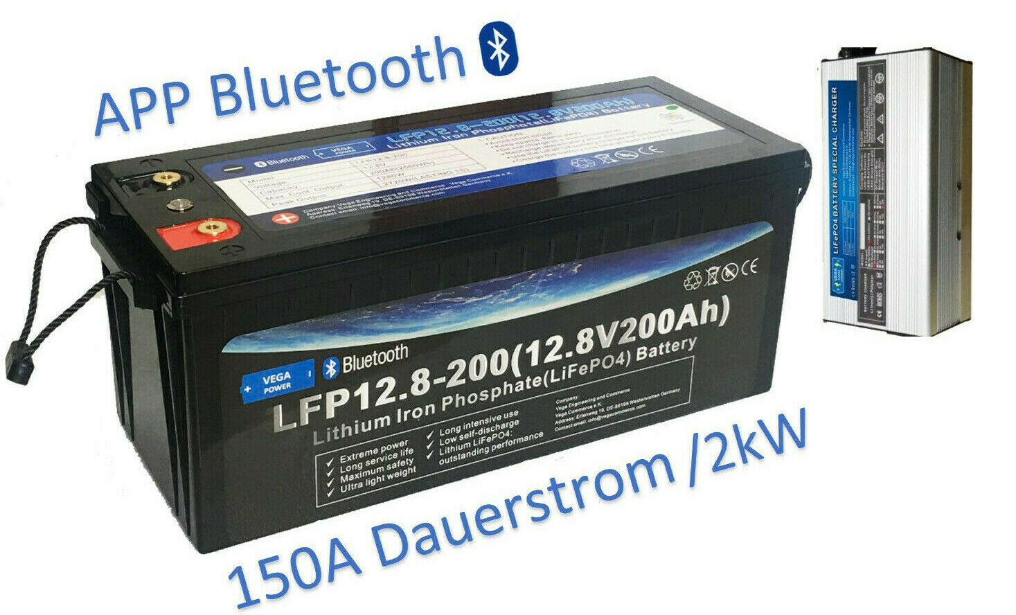 12V-200Ah-LiFePO4-Lithium Eisen Phosphat-Akku-Wohnmobil-Wagen "Starter Pack"