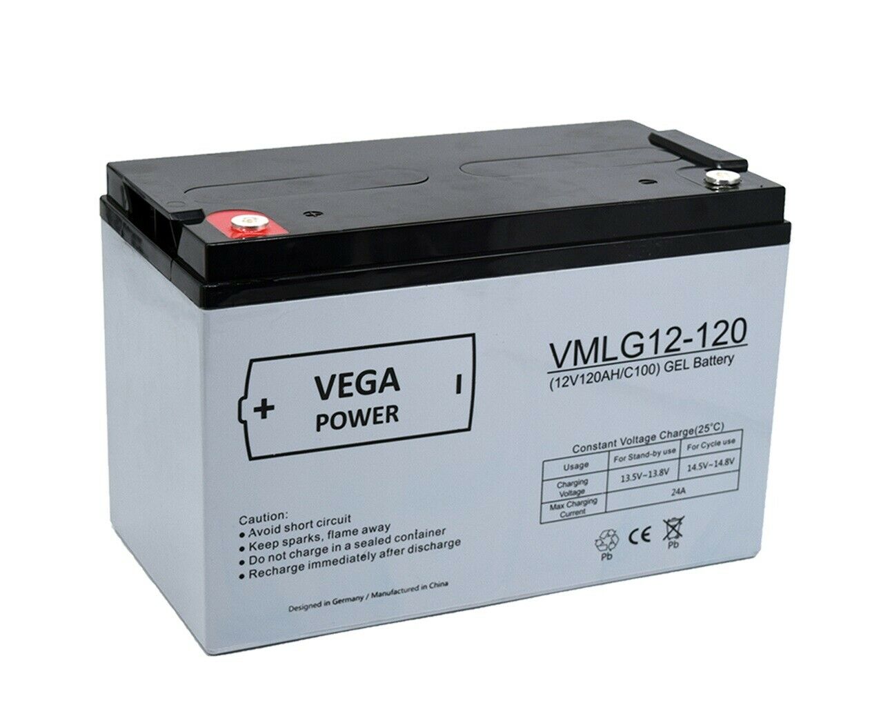 12V 120Ah C100 GEL Batterie Akku Vega Power