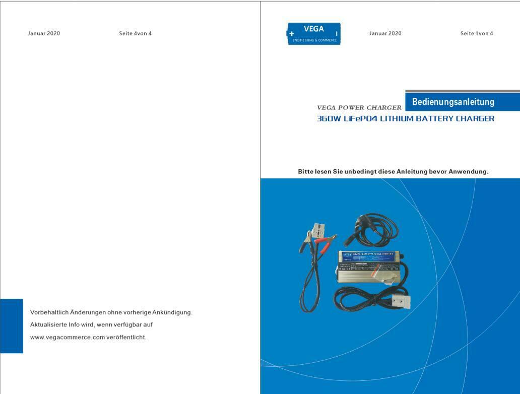 Vega Power Charger  20A 12,8V  Batterieladegerät  Lithium LiFePO4