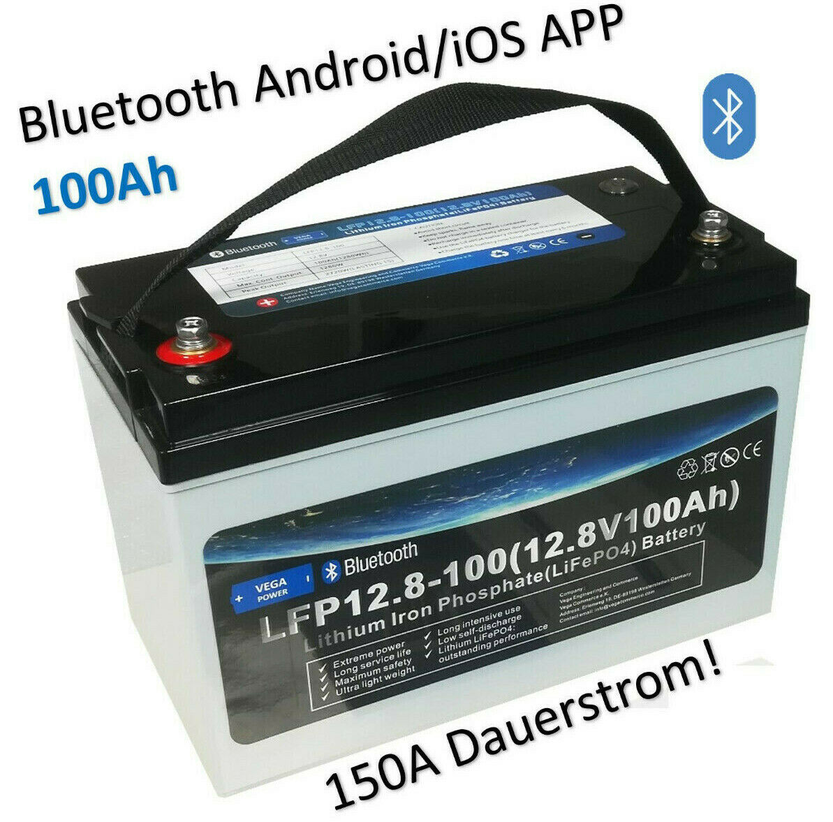 12V-100Ah-LiFePO4-Lithium Eisen Phosphat-Akku-Wohnmobil-Wagen