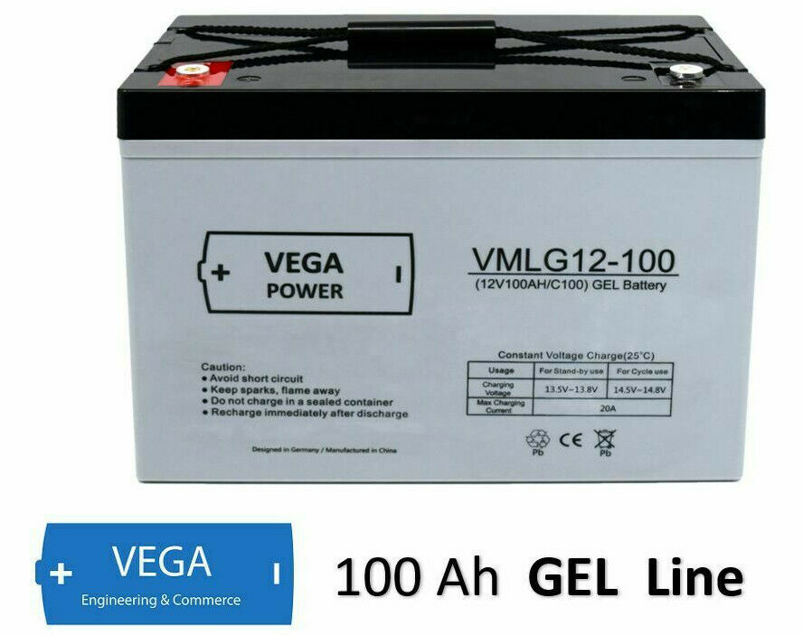 12V 100Ah C100 GEL Batterie Akku Vega Power