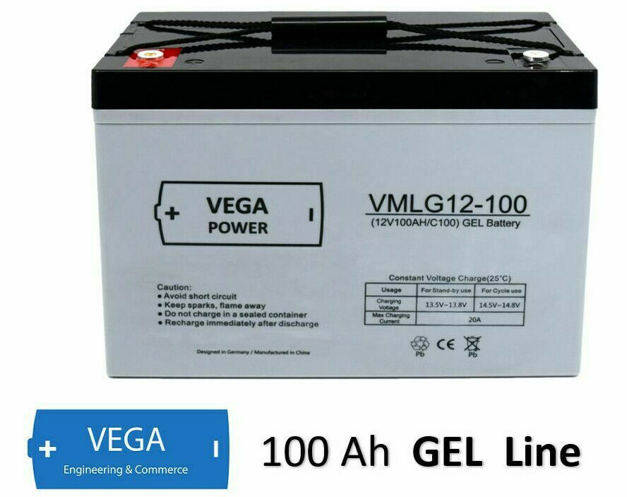 12V 100Ah Gel reine Bleigel Batterie Akku USV Boot Wohnmobil