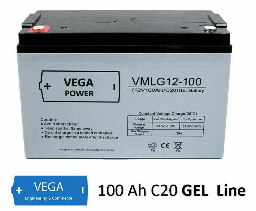 12V 100Ah Gel reine Bleigel Batterie Akku USV Boot Wohnmobil